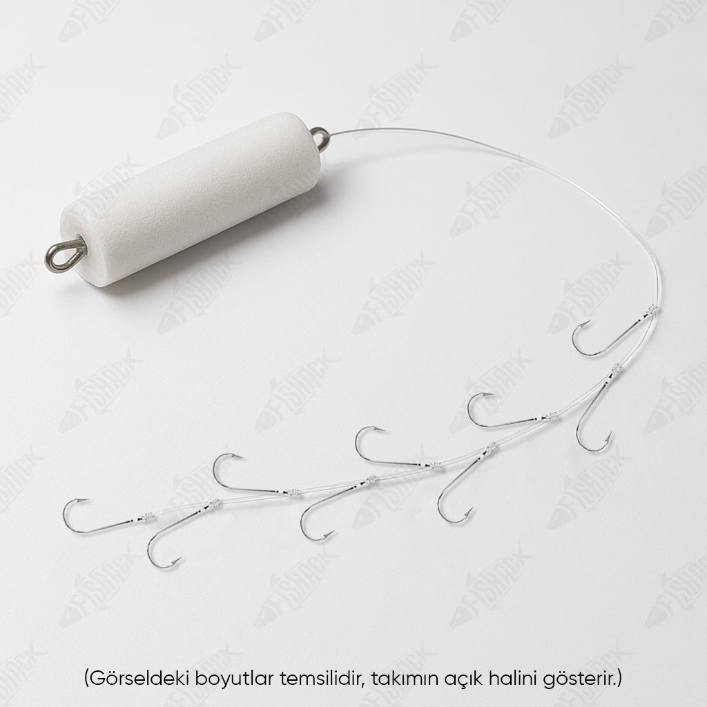 10 İğneli Kefal Hazır Takım - Fishack - 10 İğneli Kıbrıs Takım
