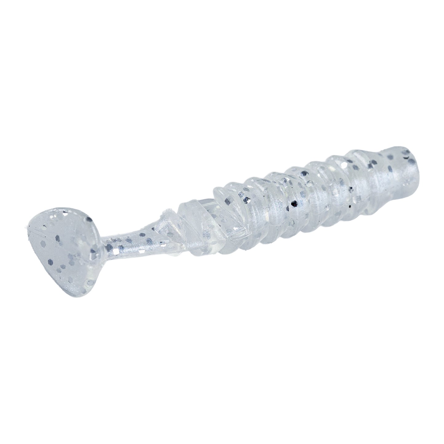 Silikon Kurt Yem - 1,5g 45mm - Fishack - 10 Adet - Simli Beyaz - Karides Kokulu