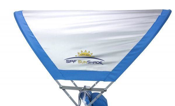 Katlanır Plaj Sandalyesi - Kademeli Güneşlikli - GCI Outdoor - Mavi - Taşıma Çantalı
