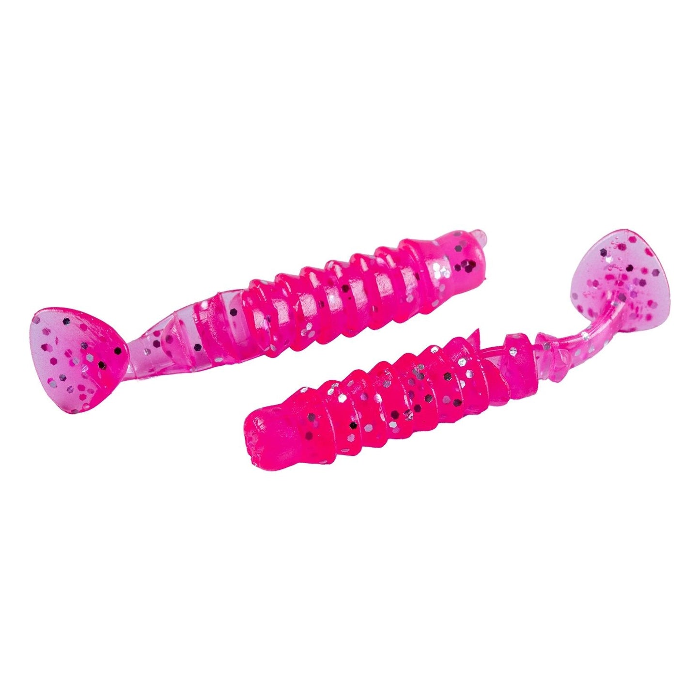 Silikon Kurt Yem - 1,5g 45mm - Fishack - 10 Adet - UV Silikon - Pembe - Karides Kokulu