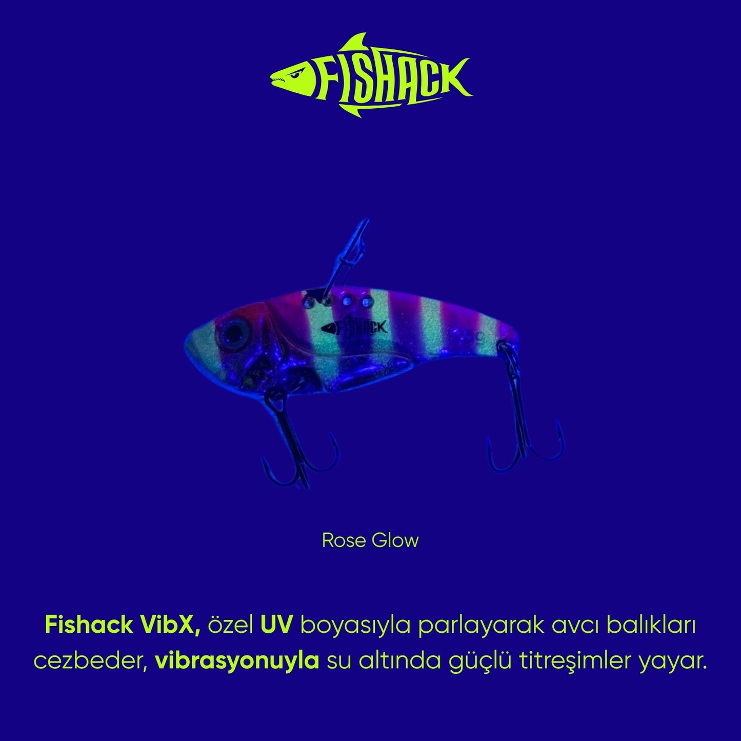 Vibrasyon Yem - LRF/Spin Jig - Fishack VibraX - 15g 55mm - Rose Glow - UV Boyalı