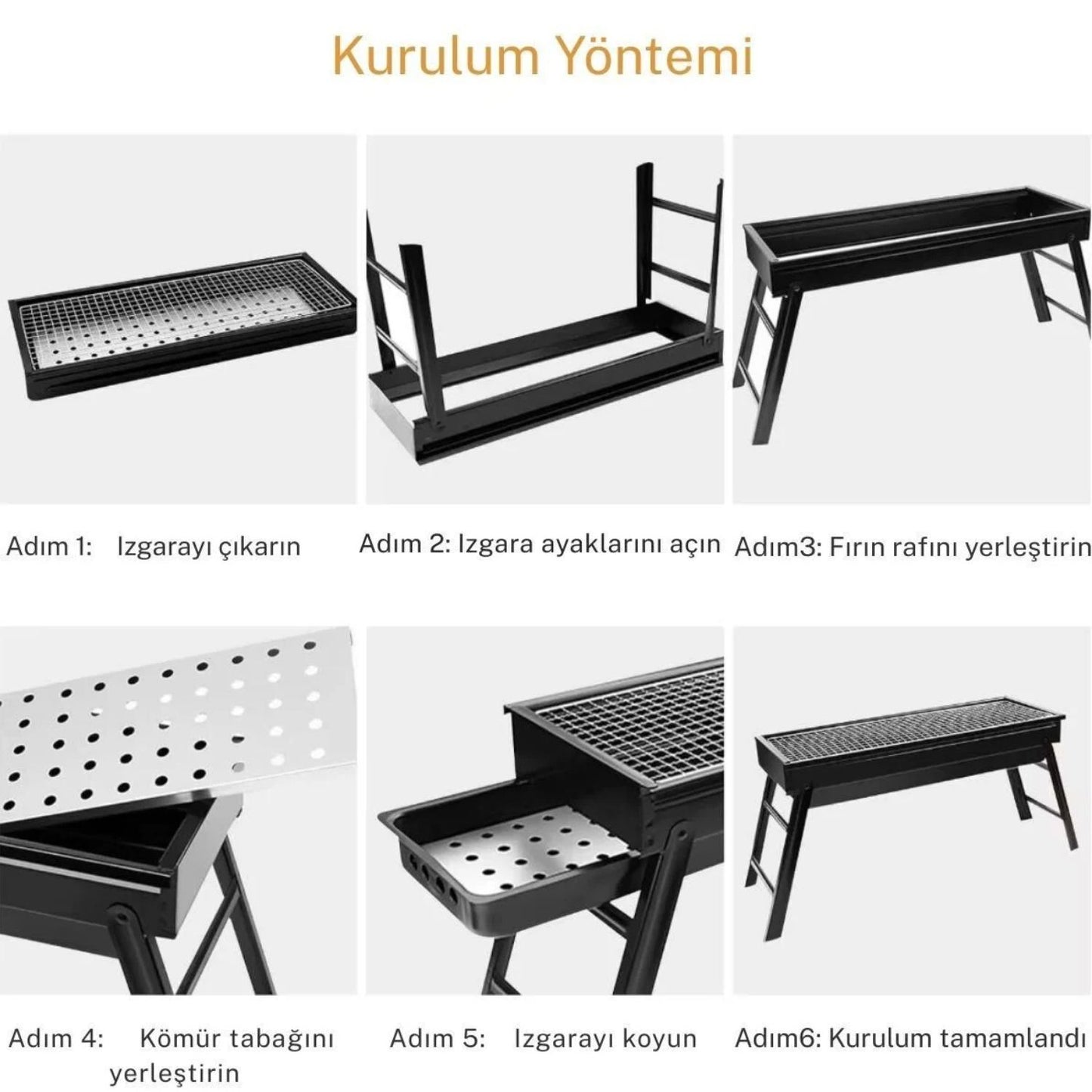 Portatif Katlanabilir Mangal - Madfox Cookout BBQ - Siyah - 547305