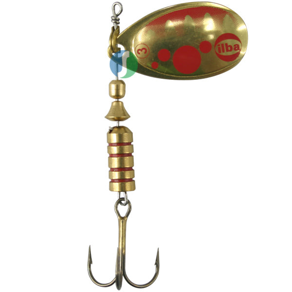 Alabalık Turna Döner Olta Kaşık - Ilba Bubble B20212 - Altın/Kırmızı - No:2