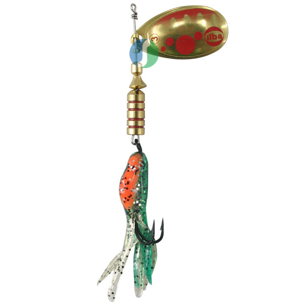 Alabalık Turna Döner Olta Kaşık - Ilba Bubble Yem 390212 - Altın/Kırmızı - No:2