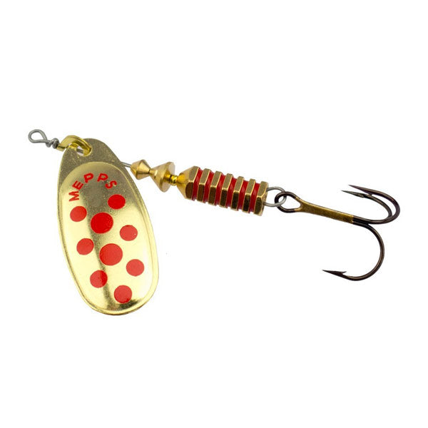 Alabalık Turna Döner Olta Kaşık - Mepps - Comet - Altın/Kırmızı Noktalı No:3
