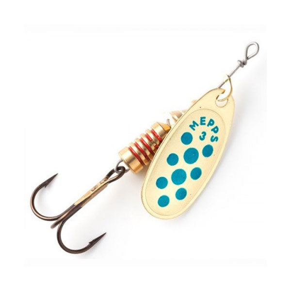 Alabalık Turna Döner Olta Kaşık - Mepps - Comet - Altın/Mavi Noktalı No:0