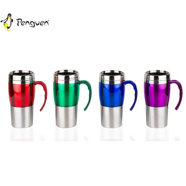 Bardak Termos - 0,45 LT - Çift Kat Çelik - Penguen - Yeşil (PNG-450)