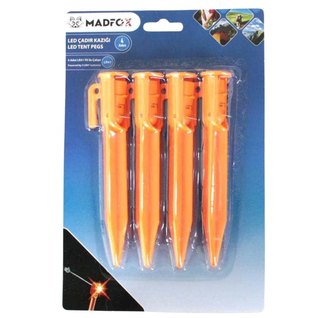 Çadır Kazığı - Madfox Led Işıklı - 4 Parça - 15 cm - 602099