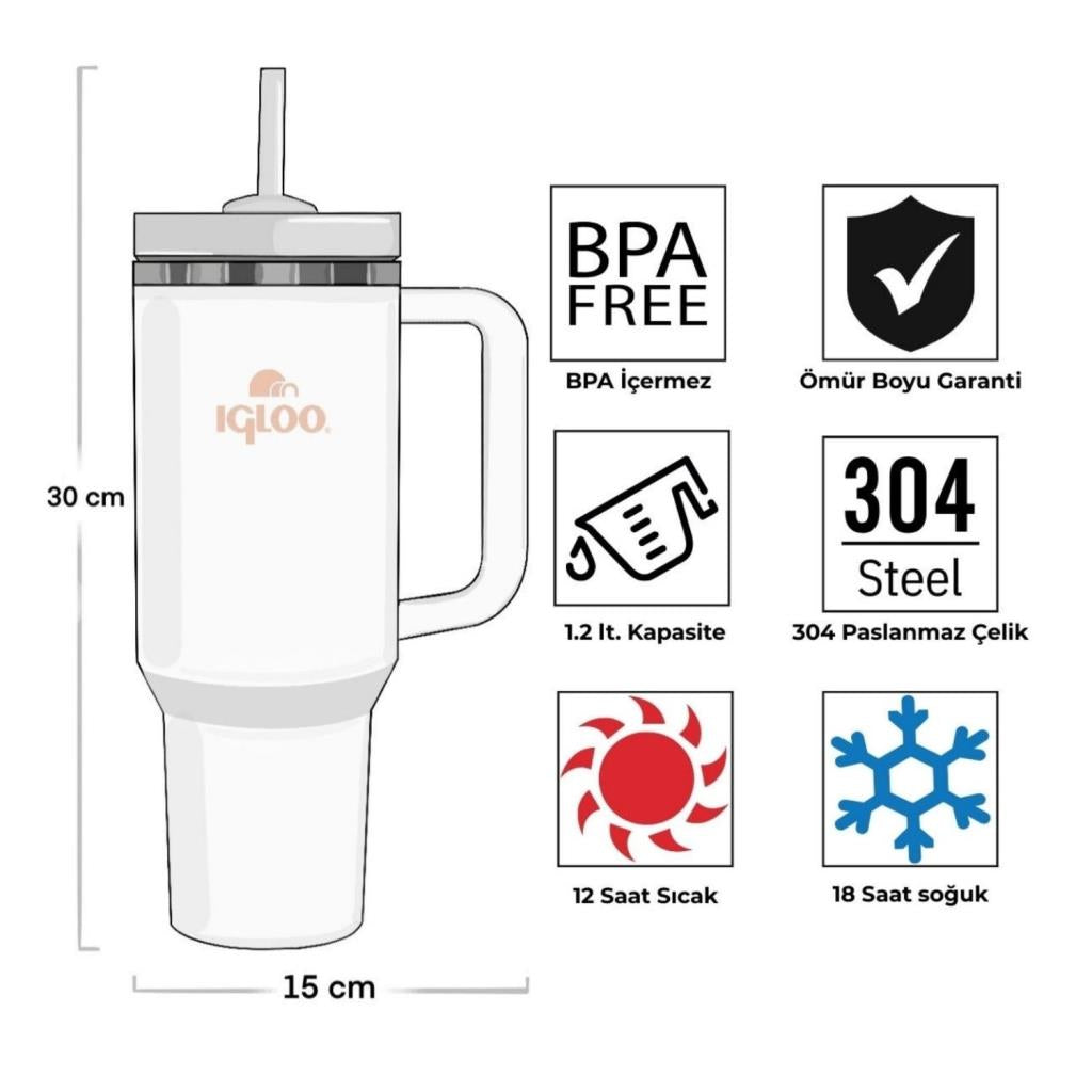 Çelik Mug Termos - Igloo - Stadler - 1.2 lt - Haki - 205787