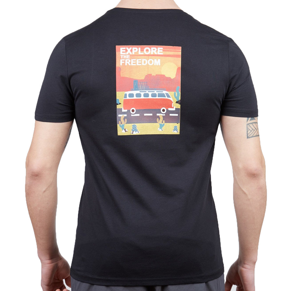 Erkek Tişört - Pamuklu Spor Tişört - Vassi - Siyah