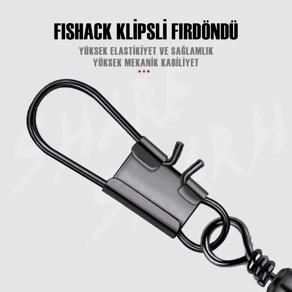 Fishack Paslanmaz Klipsli Fırdöndü Füme No: 9 12'li