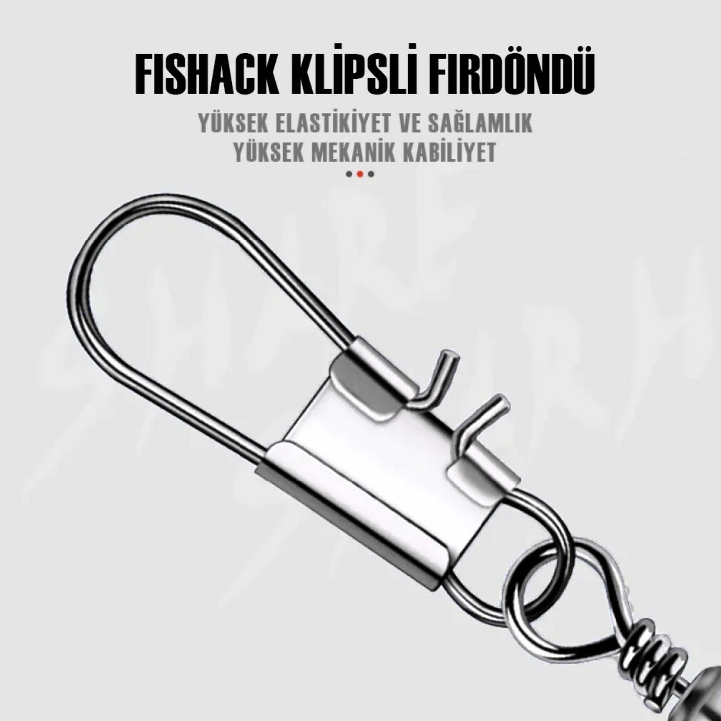 Fishack Paslanmaz Klipsli Fırdöndü Gümüş No: 5 12'li