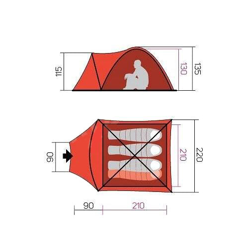 Hannah Harbor 4 Kişilik 3 Mevsim Çadır Spring Green 135*300*220 cm