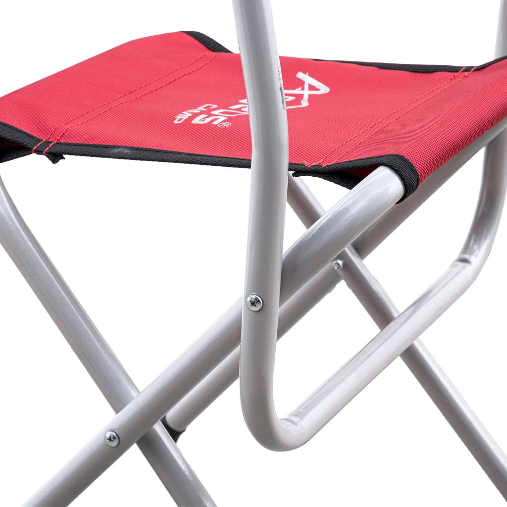 Katlanabilir Balıkçı Kamp Taburesi - Arkalıklı - Kırmızı (19019)