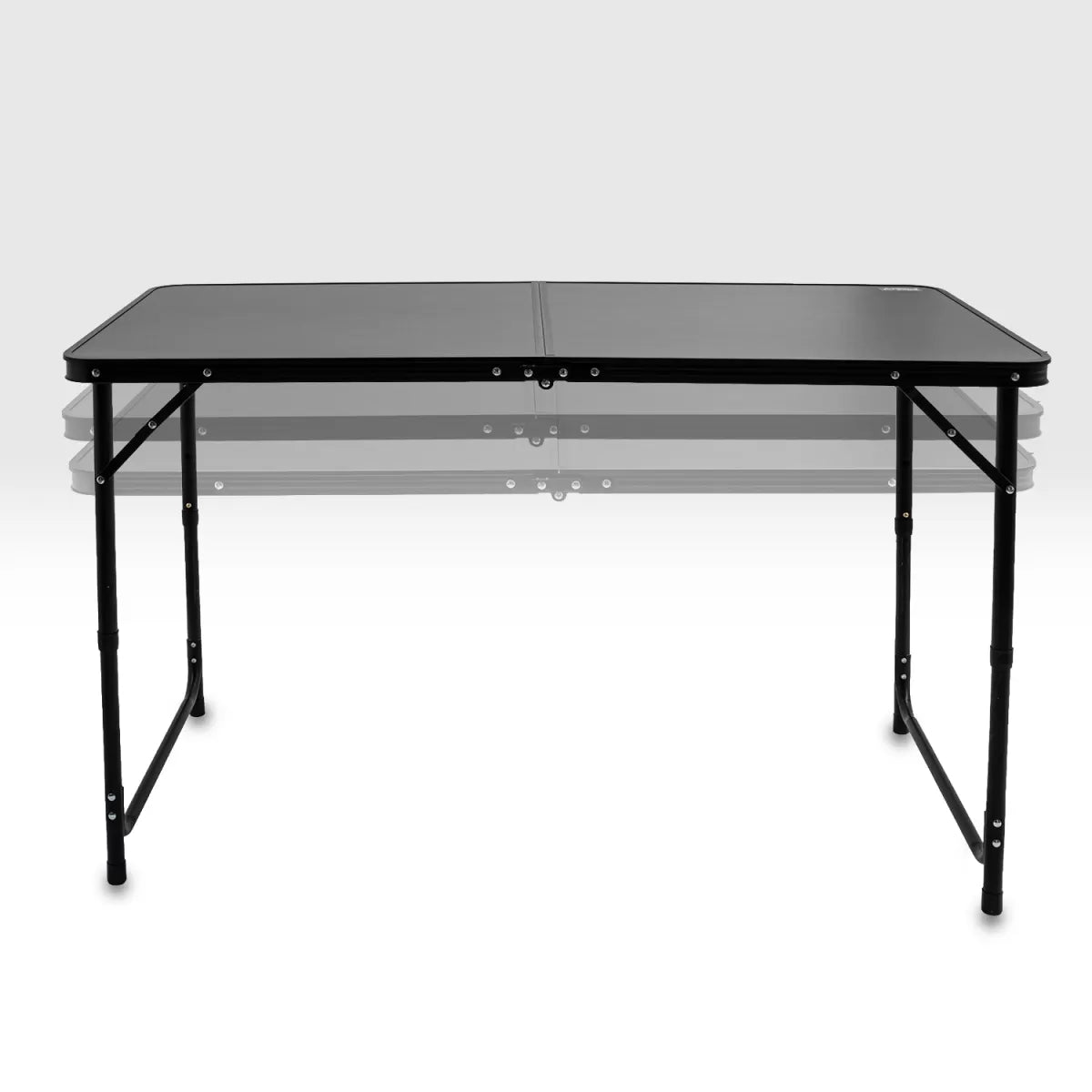 Katlanabilir Kamp Masası Seti - 4/6 Kişilik - 4 Tabureli - Elevate Plus - Siyah