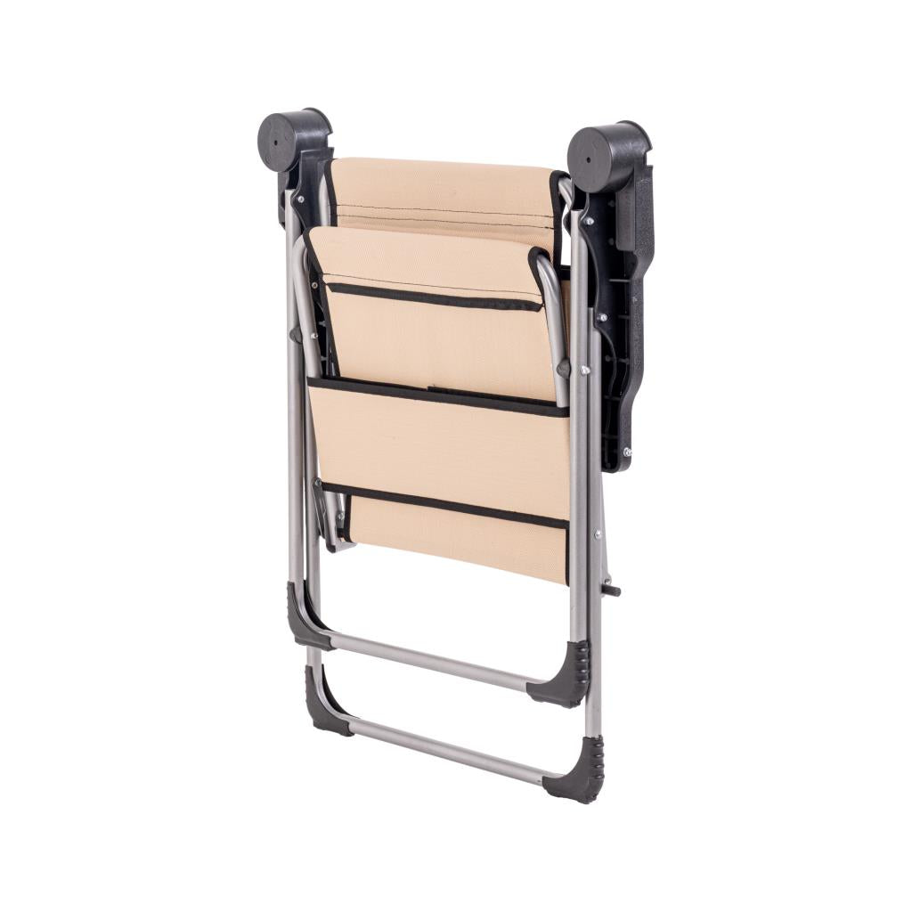 Katlanabilir Piknik ve Kamp Sandalyesi - Bardaklıklı - Rock - Bej (A-02-R14)- 140KG Taşıma