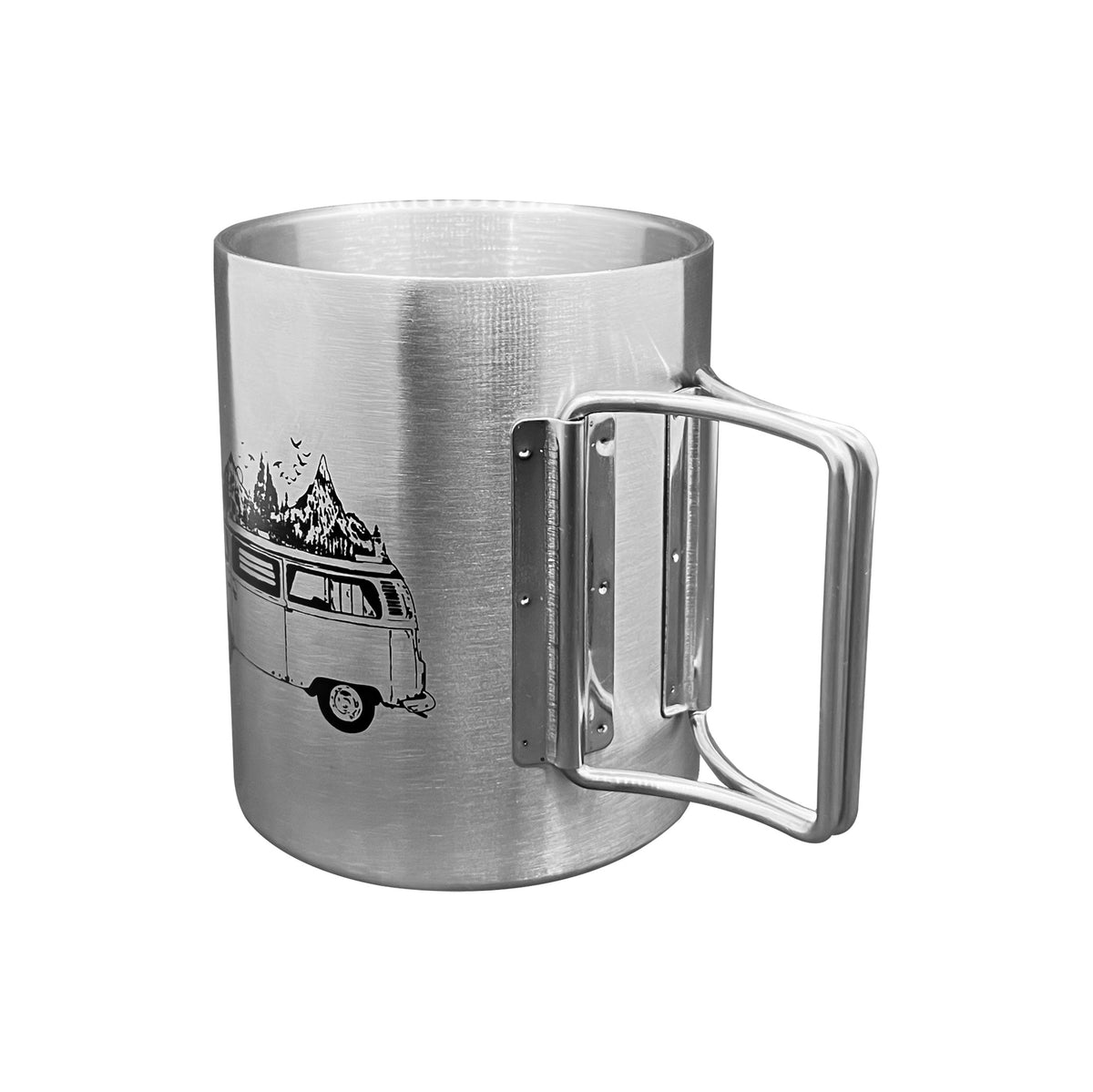 Katlanabilir Saplı Çelik Kupa Bardak - Orcamp - 180 ml - Karavan (OUT-1800)