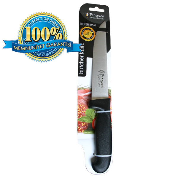 Mutfak Bıçağı - Plastik Ergonomik Sap - No: 7 - Siyah (PNG-1551-7)