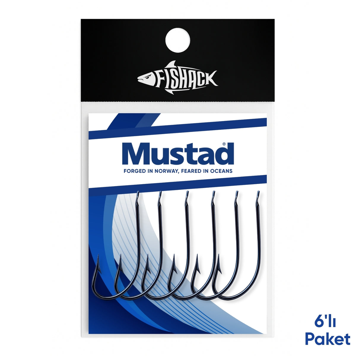 Olta İğnesi - Mustad - 2300 - Lacivert - No: 2 (6'lı Paket)
