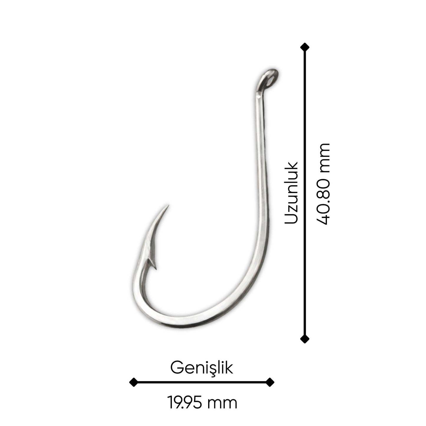 Olta İğnesi - Mustad - 92553 - Nikel - No: 5/0 (10'lu Paket)
