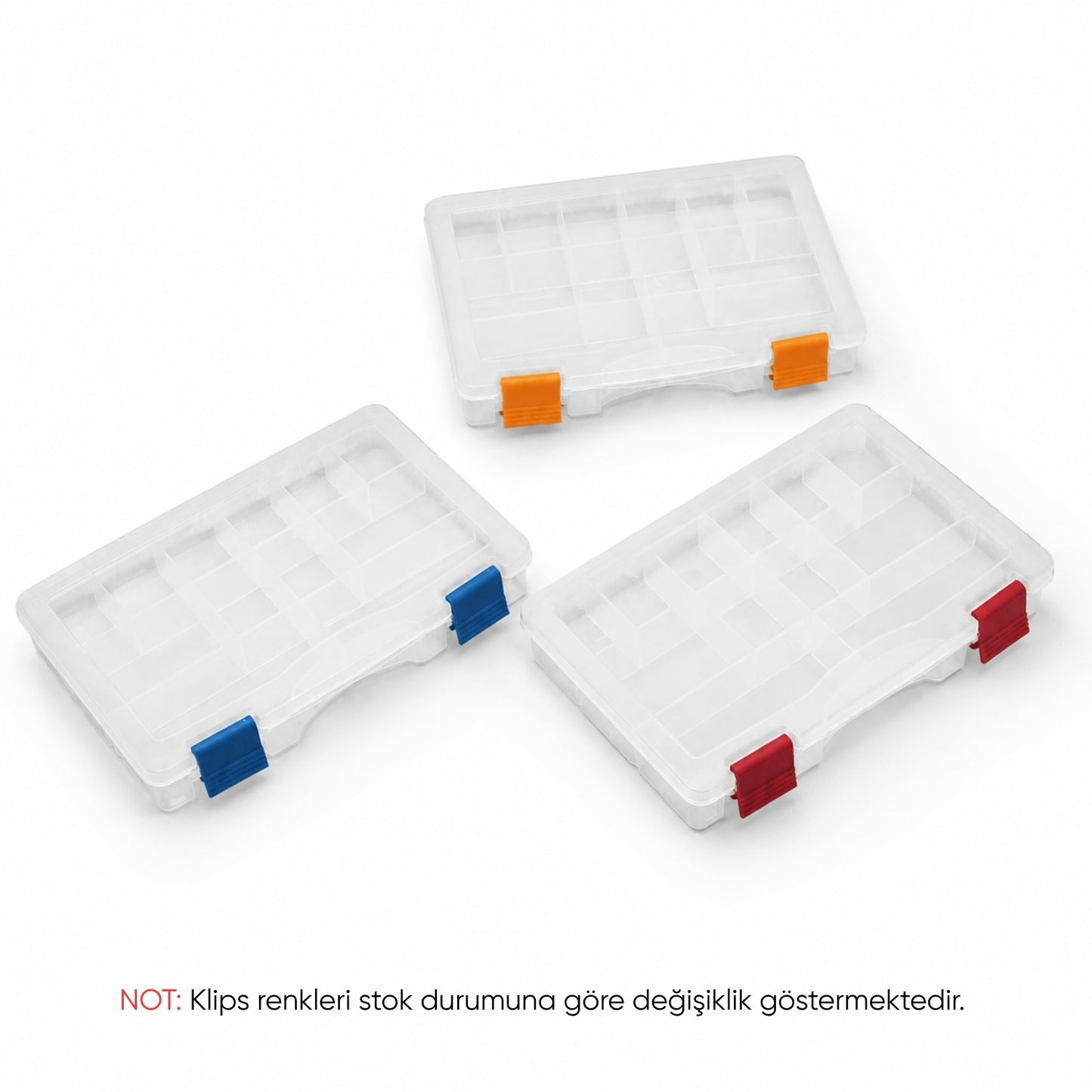 Organizer Kutu - Şeffaf Malzeme Kutusu - 12 Bölmeli 9" - (ASR-2063)