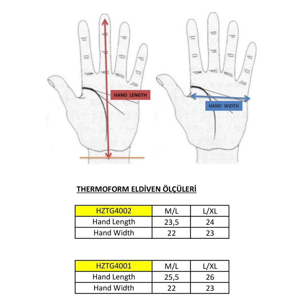 Polar Eldiven - Unisex - Thermoform - Siyah