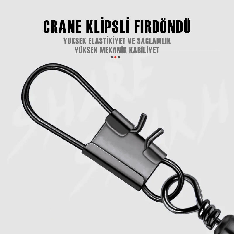 Protackle Crane Klipsli Fırdöndü 12'li No: 8 (SW145)