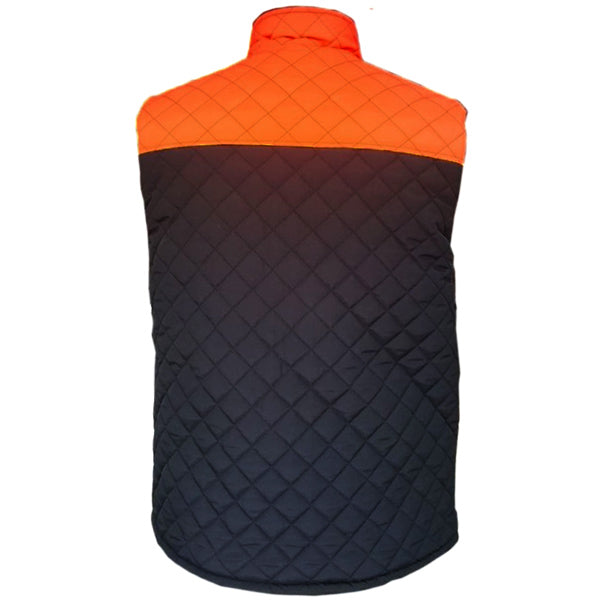 Savex Çift Taraflı Kapitone Yelek Siyah-Turuncu (27164)