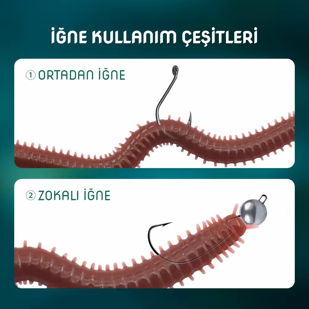 Silikon Kurt Balık Yemi - Kokulu - Silkworm - Yeşil - Power Bait (9951)