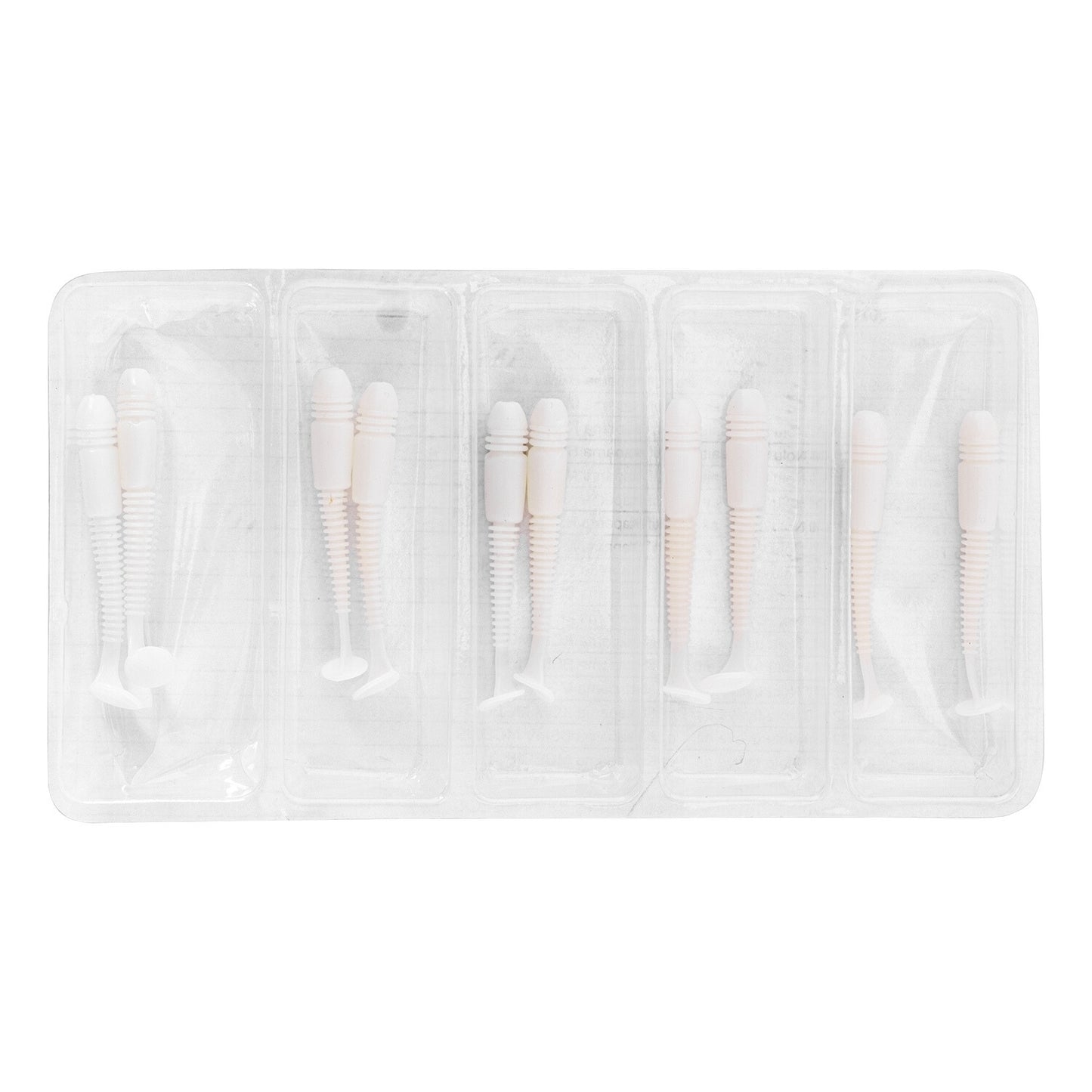 Silikon Kurt Yem - 1,1g 55mm - Fishack Wormix - 10 Adet - UV - Beyaz