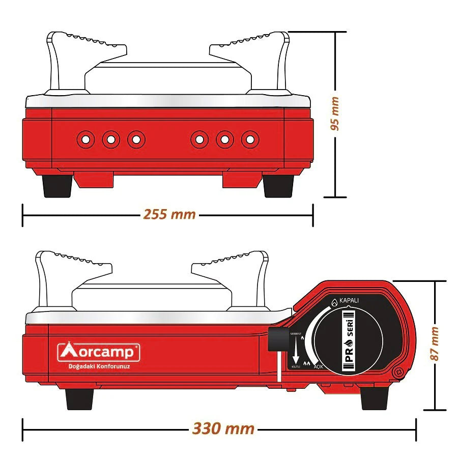 Tekli Portatik Ocak - Orcamp - Kırmızı -(CK-505)