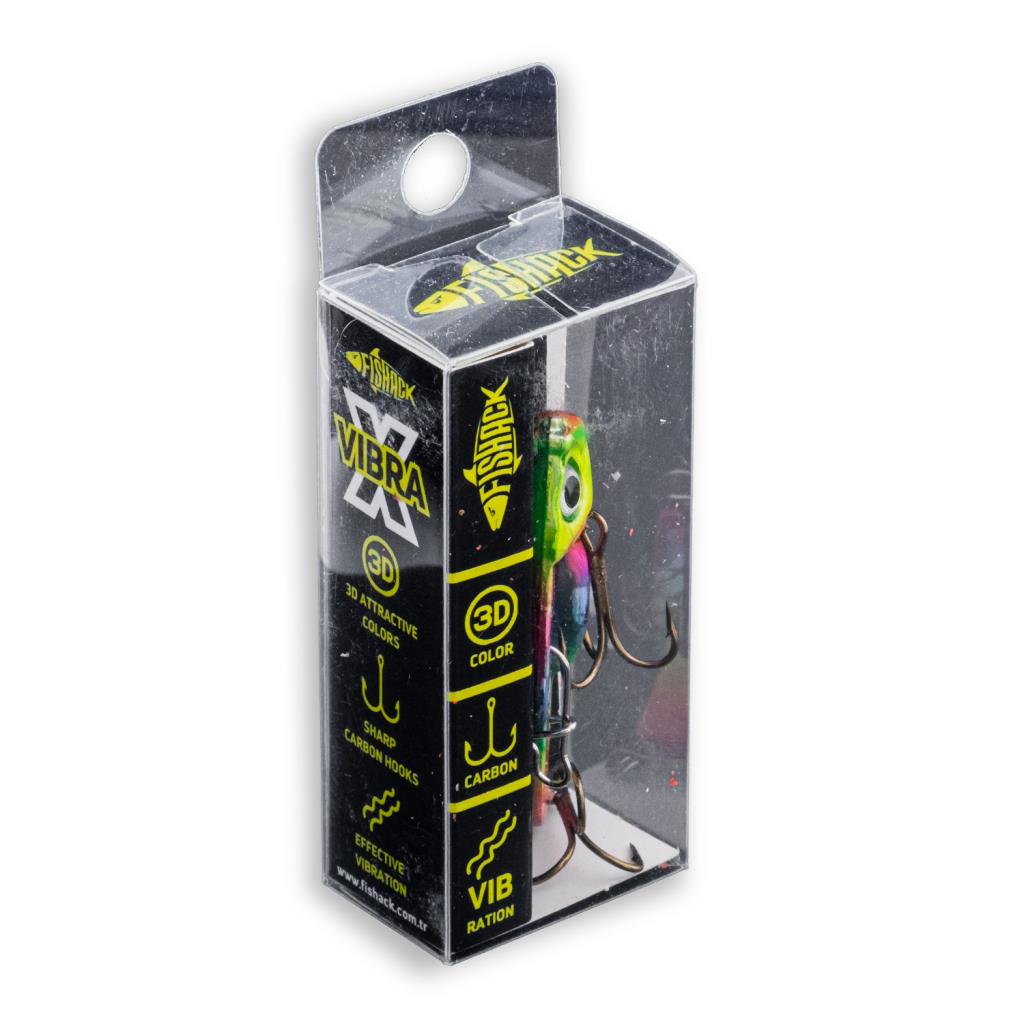 Vibrasyon Yem - LRF/Spin Jig - Fishack VibraX - 7g 40mm - Rainbow Fury - UV Boyalı