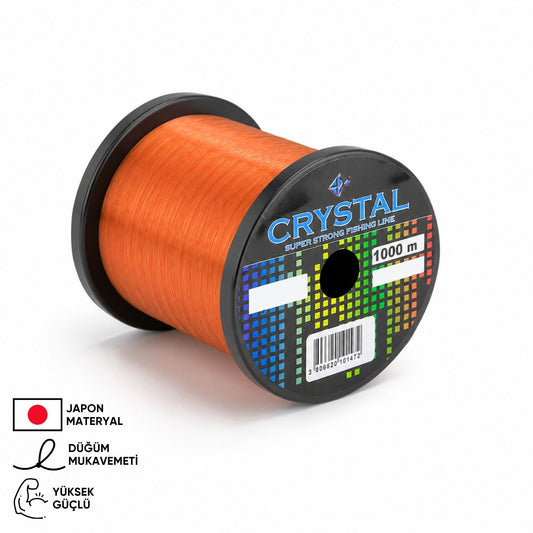 1000 MT Bobin Misina - Crystal - Turuncu - Ekstra Güçlü - 0,40 MM