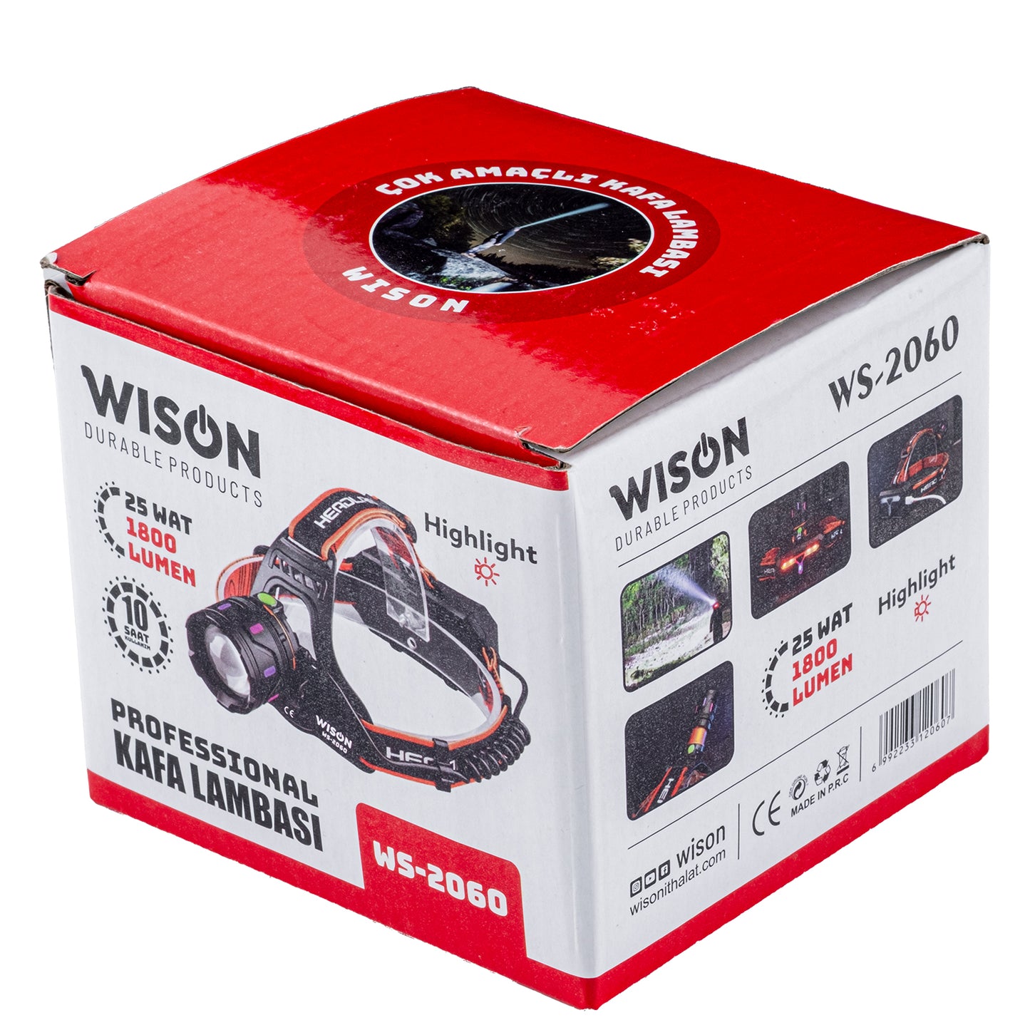 Şarj Edilebilir Kafa Lambası - Wison - 1800 Lümen - 25 Watt (WS-2060)