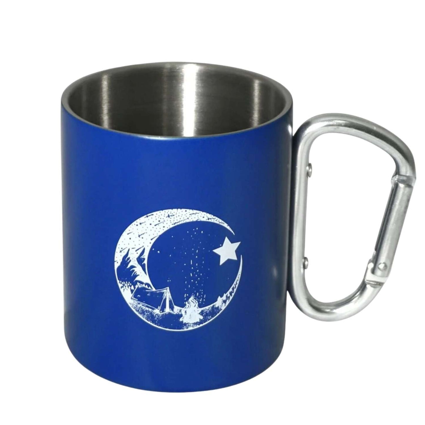 Karabina Saplı Paslanmaz Çelik Kupa Bardak - Orcamp - Mavi (OUT-1850)