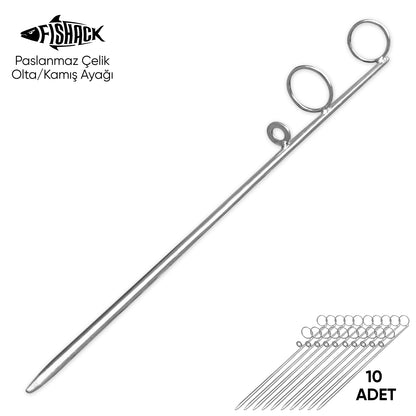 Olta Kamış Ayağı - Paslanmaz Çelik - Fishack - Galvaniz Kaplamalı - 10'lu