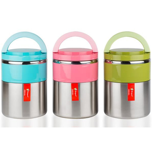 Çiftli Yemek Termosu - Sefer Tası - Inox - Penguen - Pembe (PNG-1302)