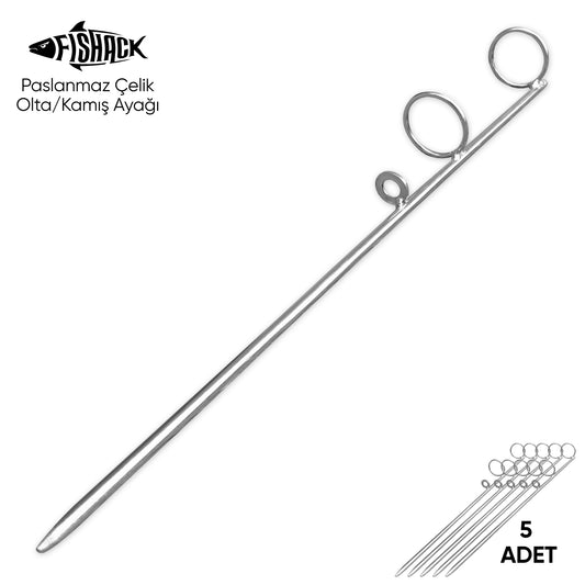 Olta Kamış Ayağı - Paslanmaz Çelik - Fishack - Galvaniz Kaplamalı - 5'li