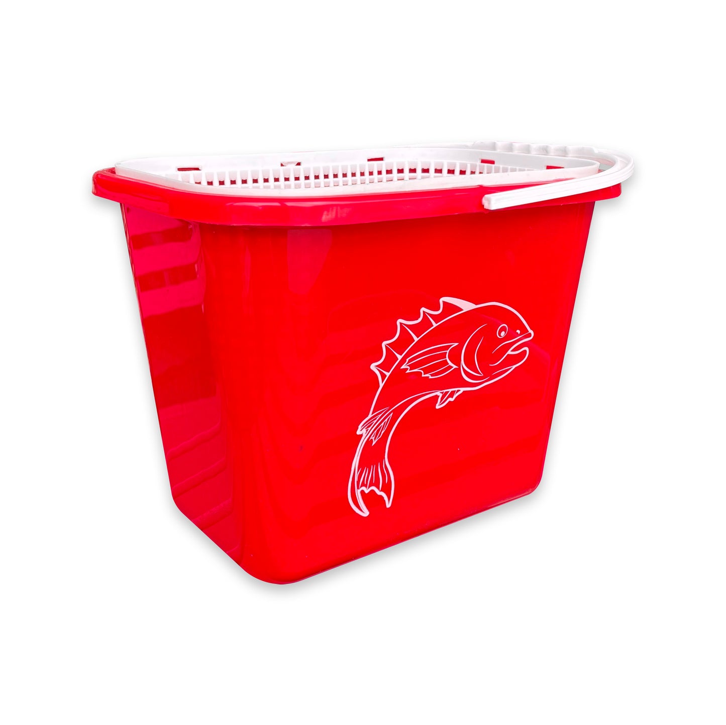 Balıkçı Kovası - 15 lt - Fishack - Süzgeçli - Kırmızı (Kod 179)