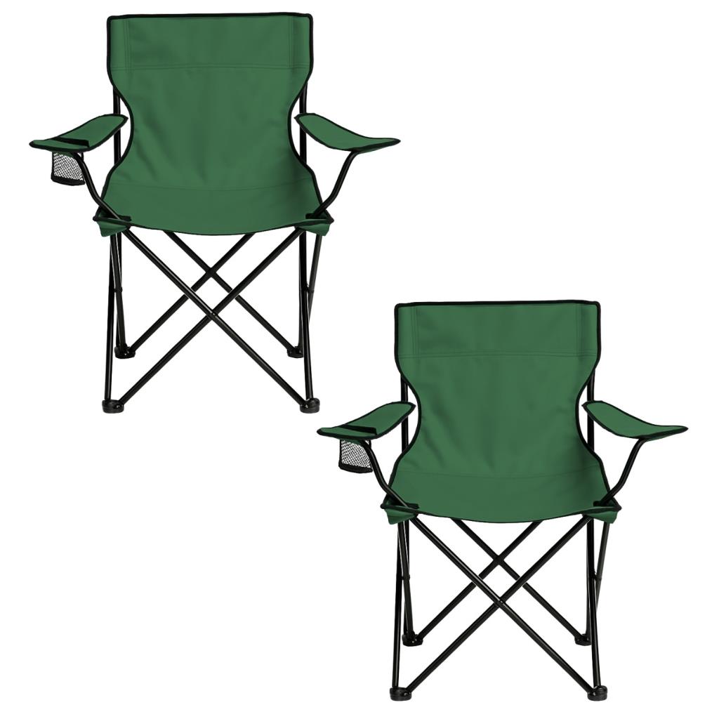 2 Adet Katlanır Kamp Sandalyesi - Piknik Plaj Sandalyesi - (DY.001) - Haki - Taşıma Çantalı
