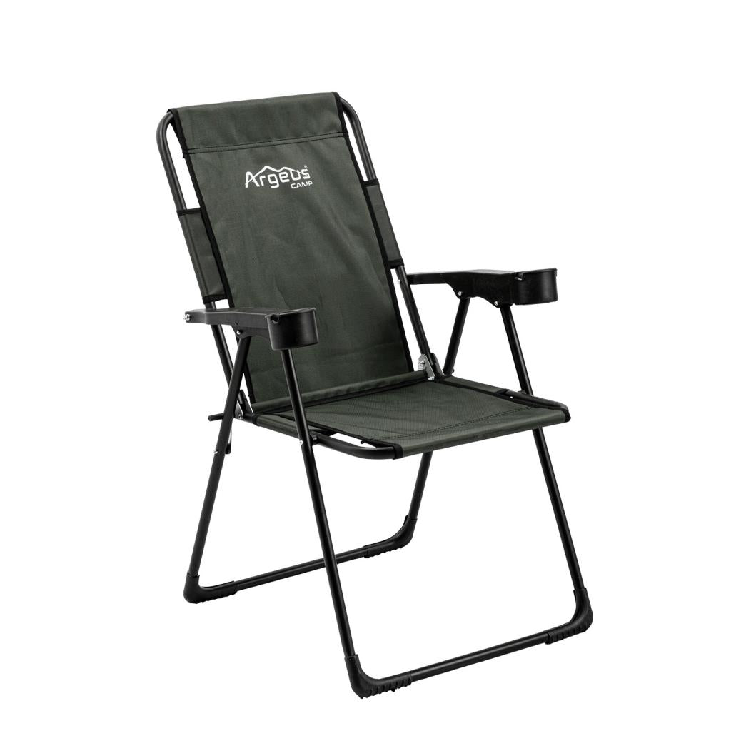 2 Adet Katlanır Kamp Sandalyesi ve Masa Seti - Rest - Haki - 130 KG Taşıma