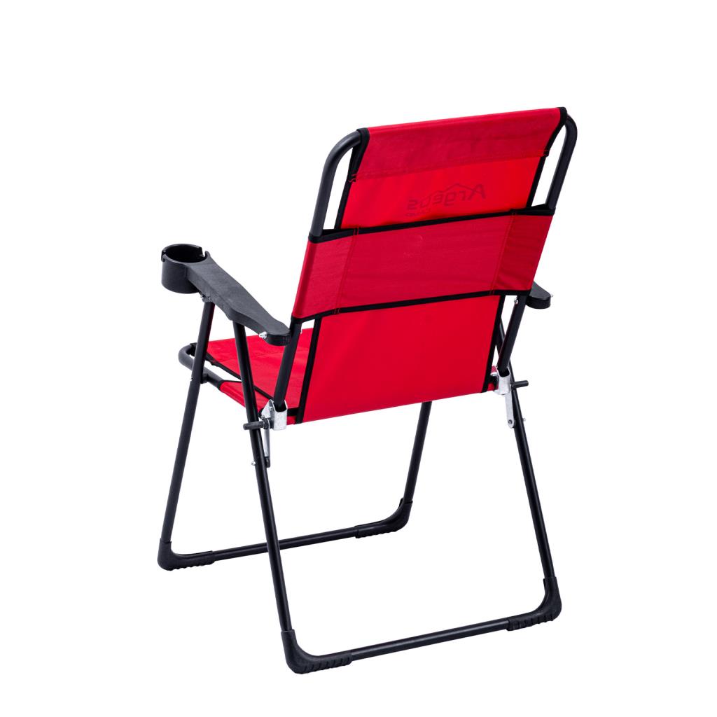 2 Adet Katlanır Kamp Sandalyesi ve Masa Seti - Rest - Taşıma Çantalı - Kırmızı - 130 KG Taşıma