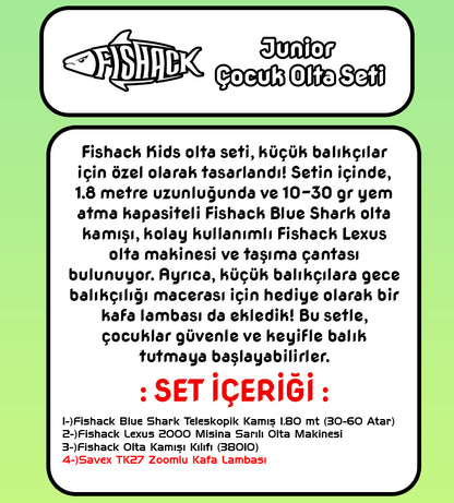 Fishack Junior Çocuk Olta Seti - 1.80MT/30-60GR