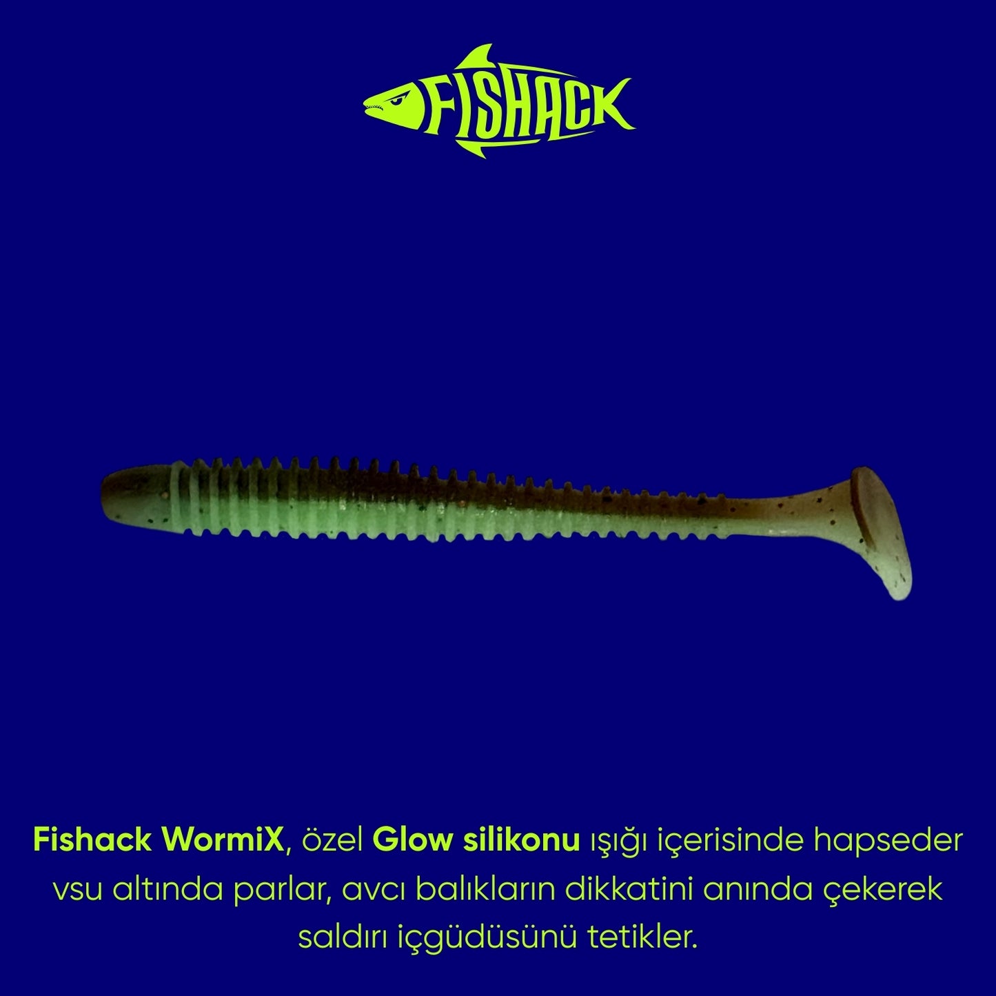 Silikon Kurt Yem - 4,2g 105mm - Turna/Levrek Silikonu - 1 Adet - Yeşil/Kahve - Karides Kokulu
