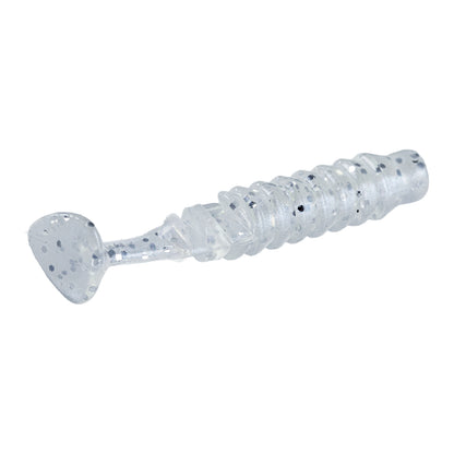 Silikon Kurt Yem - 1,5g 45mm - Fishack - 10 Adet - Simli Beyaz - Karides Kokulu