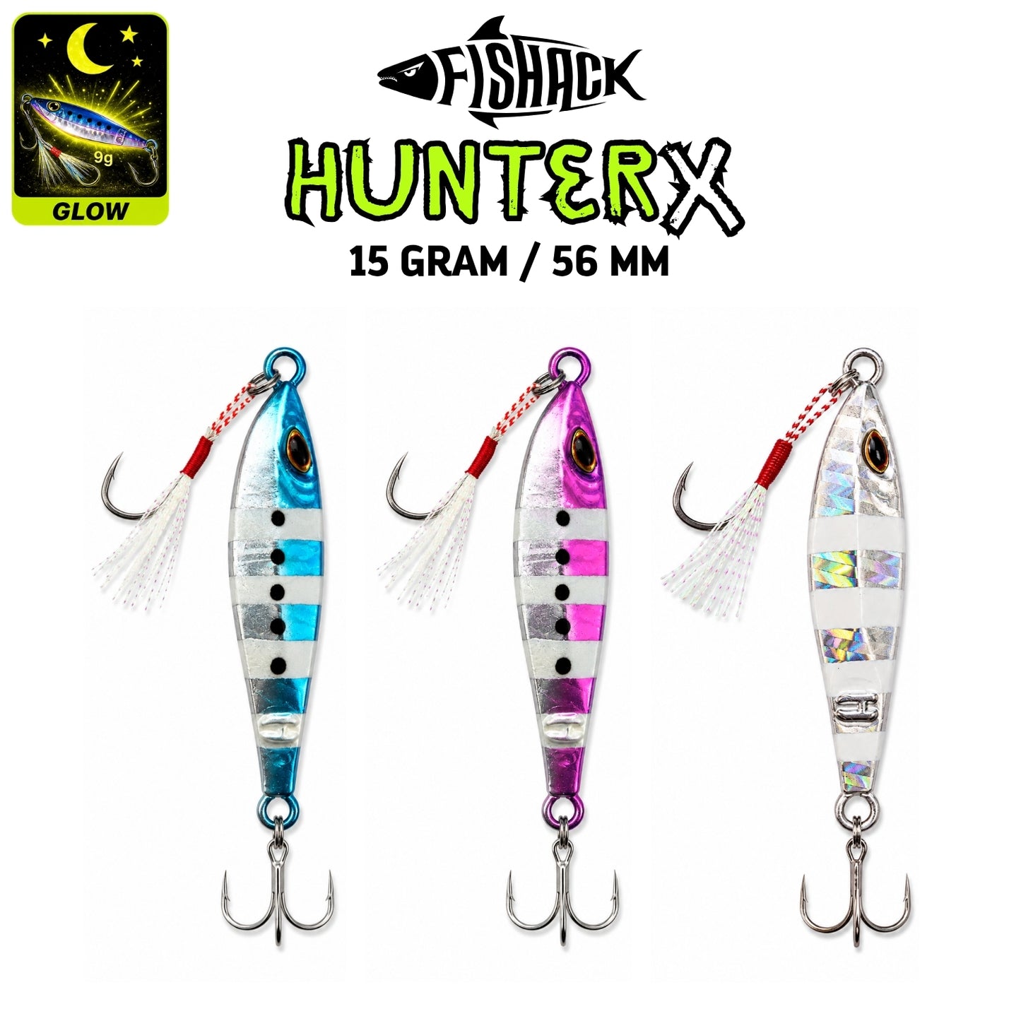 3'lü Metal Jig Yem Seti - Fishack Hunterx - 15g 56mm