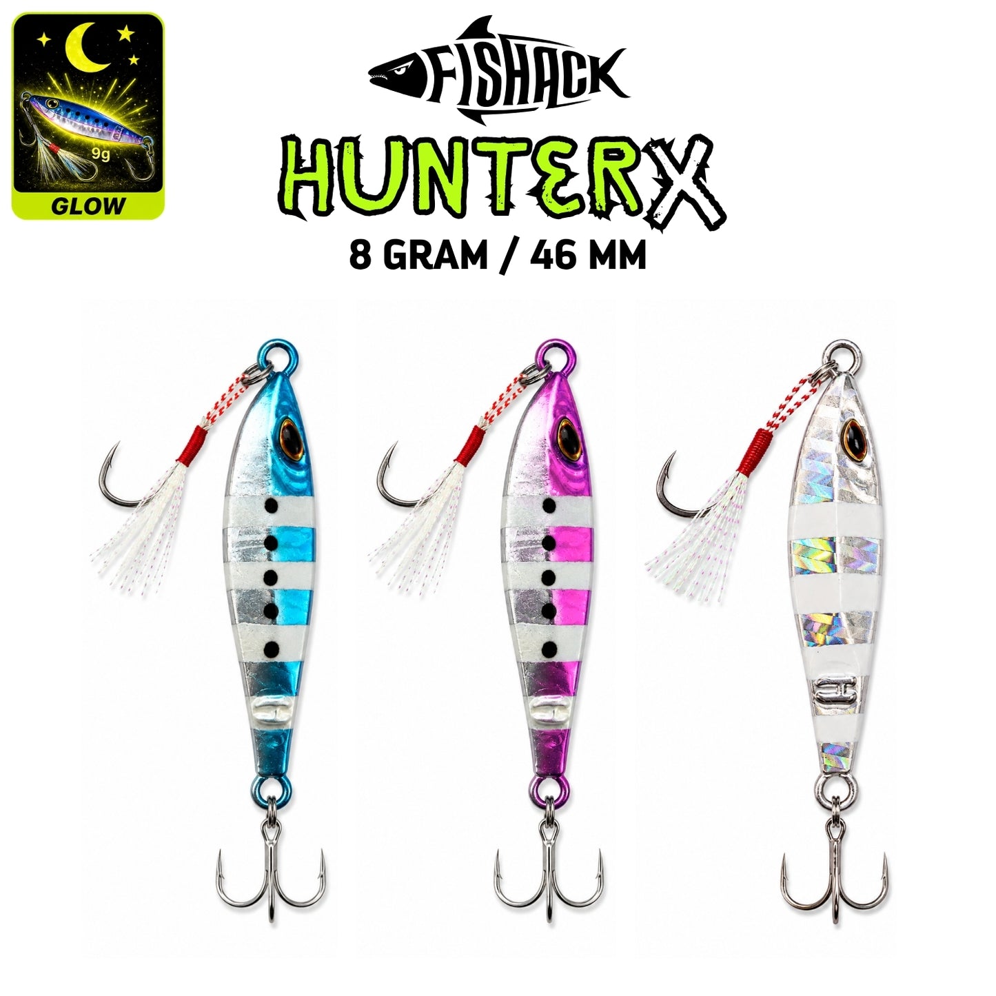 3'lü Metal Jig Yem Seti - Fishack Hunterx - 8g 46mm
