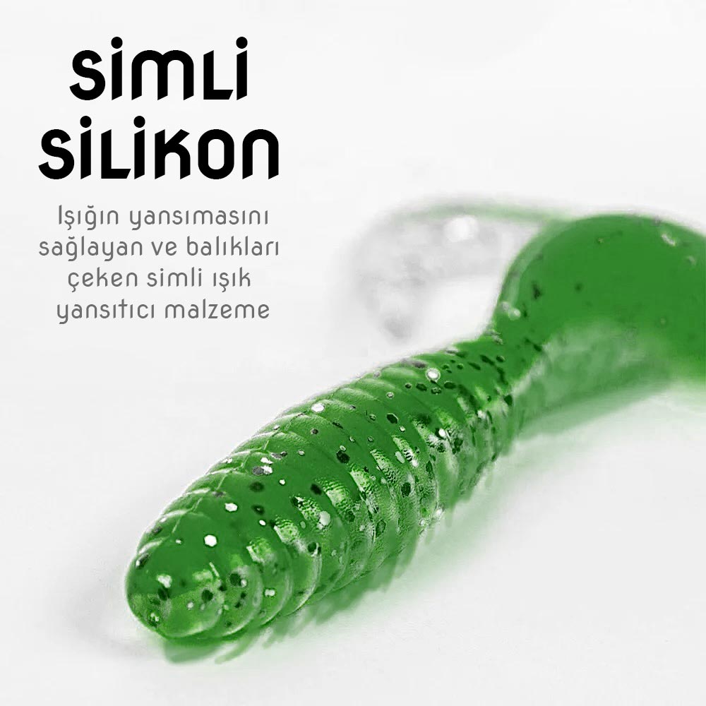 Silikon Kurt Yem - 60mm - Yeşil - Yumy (18065-SM024-02)