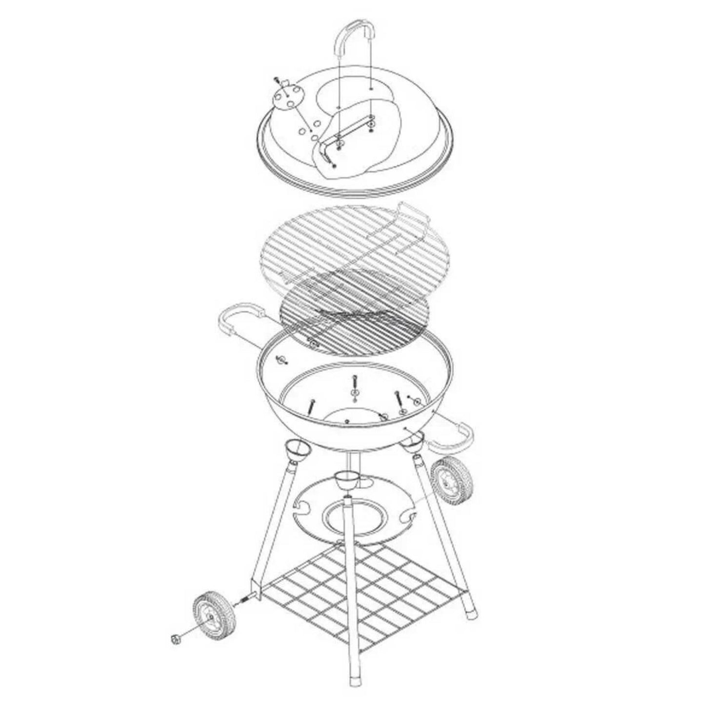 Taşınabilir Kömür Barbekü Mangal - Madfox Cook - Kırmızı/Siyah - 547217