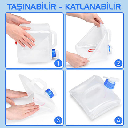 Katlanabilir Musluklu Su Bidonu - 12 Litre - Su Sebili - Argeus